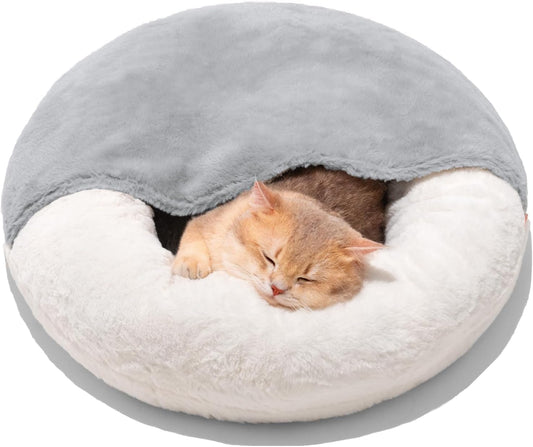 MEWOOFUN Enclosed Cat Bed Cave -